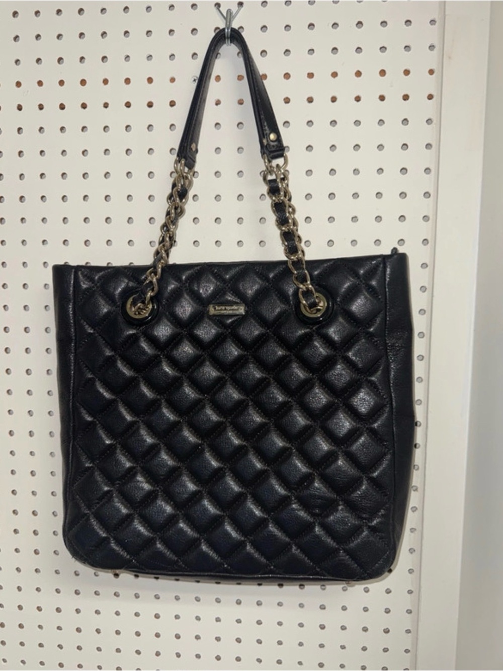 Kate Spade Quilted Black Chain-Handle Tote Bag